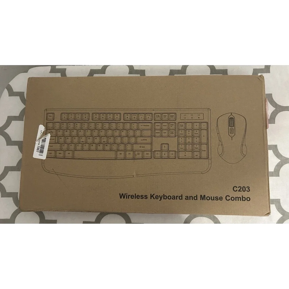 QUASIO Wireless Keyboard and Mouse Combo Full-Sized 2.4GH Comfortable for PC/Mac